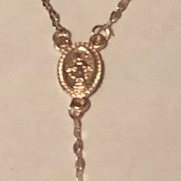 NWT Rosetone Gold Religious Necklace on a beautiful chain. - Picture 2 of 11